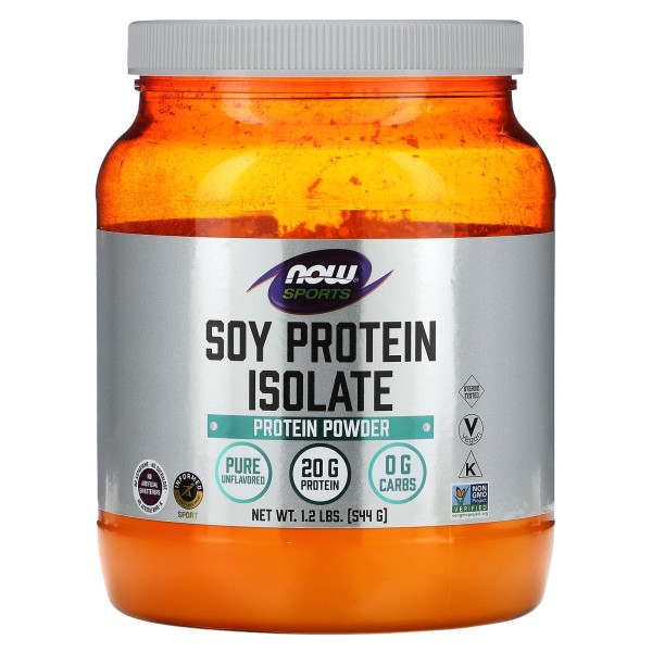 NOW Foods, Sports, ізолят соєвого протеїну, чистий, без смакових добавок, 544 г (1,2 фунта)