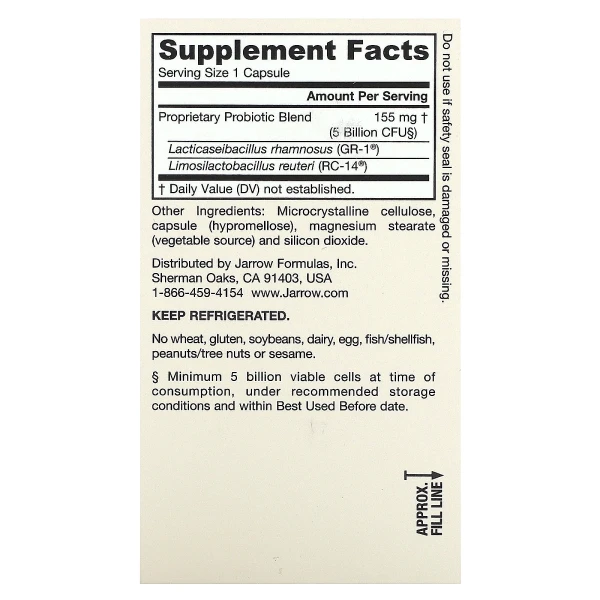 Jarrow Formulas, Fem Dophilus, 5 млрд КУО, 60 рослинних капсул