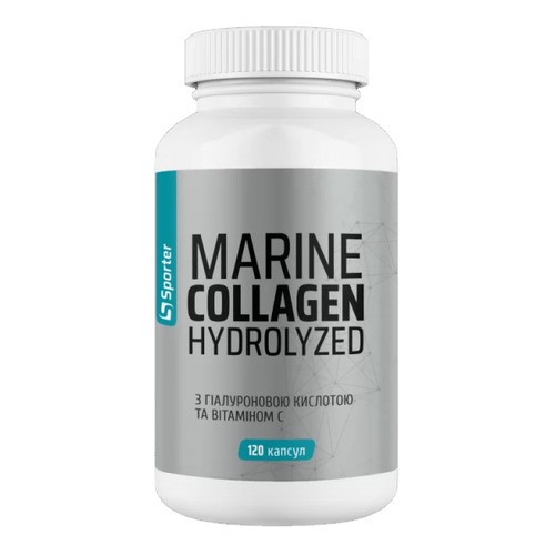 Морской коллаген с гиалуроновой кислотой Sporter (Marine Collagen + Hyaluronic Acid) 120 капсул
