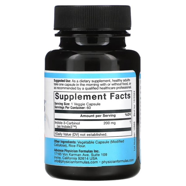 Індол-3-карбінол 200 мг Advance Physician Formulas (Indole-3-Carbinol) 60 капсул