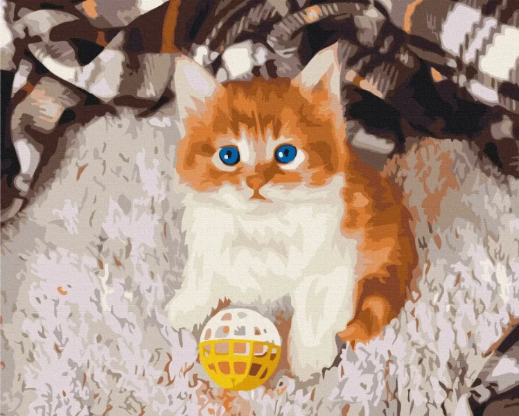 Картина за номерами Грайливе кошеня  Brushme 48x60