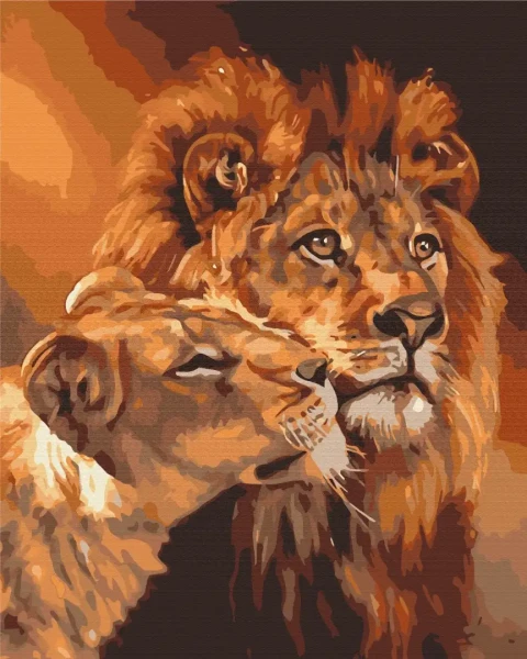 Картина за номерами Закохані леви  Brushme 48x60
