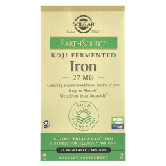 Залізо коджі ферментоване Solgar (Koji Iron) 27 мг 30 капсул