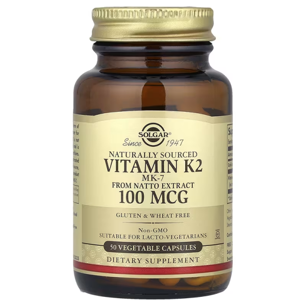 Натуральний вітамін K2 Solgar (Vitamin K2) 100 мкг 50 капсул