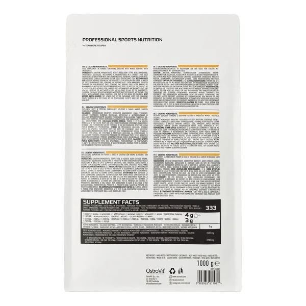 Креатин моногідрат Ostrovit Creatine Monohydrate манго 1000 г