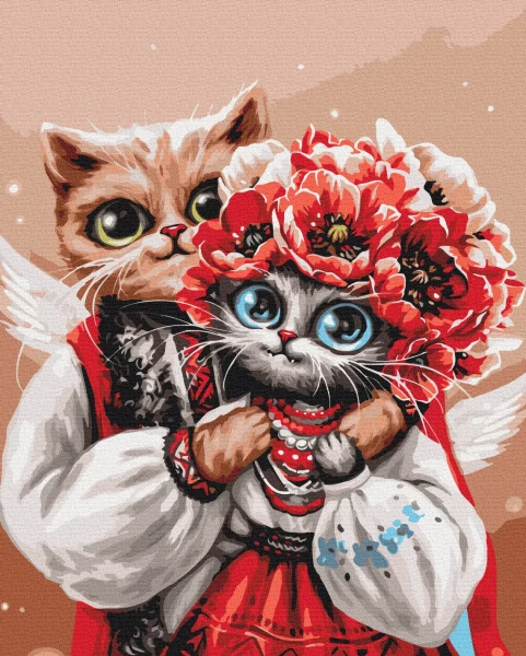 Картина по номерам Котики ангелочка ©Марианна Пащук 40x50 Brushme