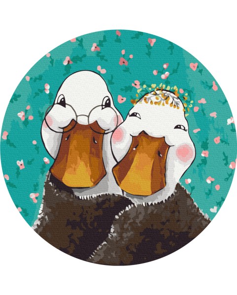 Картина по номерам круглая Весенняя любовь © ANNART (Размер L) 40 х 40 Brushme