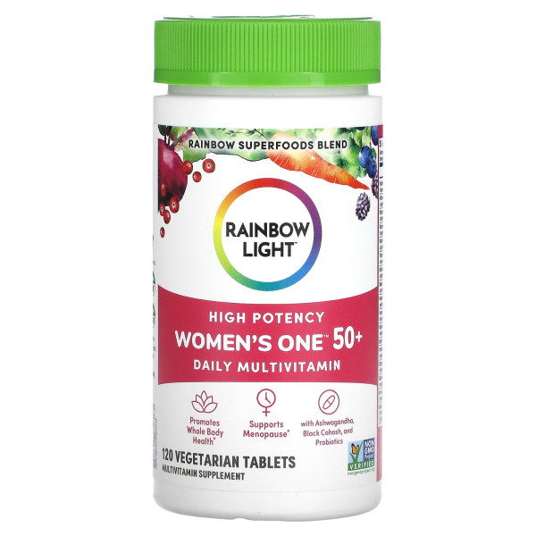Мультивітаміни для жінок 50+, Women's One 50+, Rainbow Light, щоденні, 120 вегетаріанських таблеток