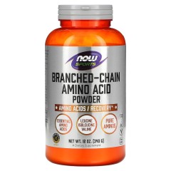 NOW Foods, Спорт, амінокислотний порошок з розгалуженим ланцюгом, (340 г)