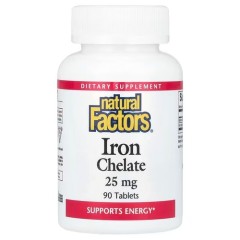 Железо хелат 25 мг Natural Factors (Iron Chelate) 90 таблеток