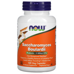 Сахароміцети буларді NOW Foods (Saccharomyces Boulardii) 5 млрд КУО 120 рослинних капсул
