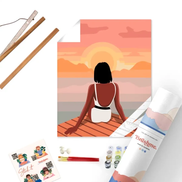 Картина за номерами MINIMAL Сонце на горизонті Brushme 40x50