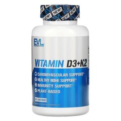 Вітамін D3+K2 5000 МО/90 мкг EVLution Nutrition (Vitamin D3+K2) 60 капсул
