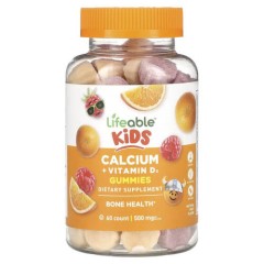 Кальцій з вітаміном D3 Lifeable (Kids Calcium + Vitamin D3) 60 жувальних цукерок