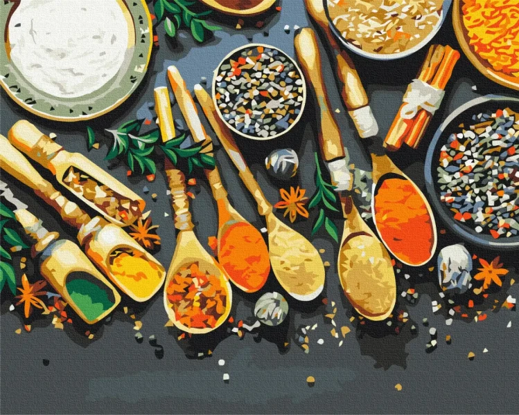 Преміум картина за номерами Духмяні спеції Brushme 40x50
