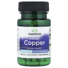 Swanson, мідь Albion®, 2 мг, 60 капсул