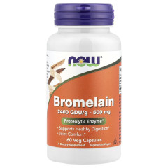 Бромелайн Now Foods (Bromelain) 500 мг 60 капсул