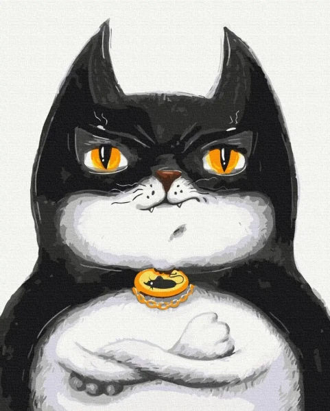 Преміум картина за номерами Котик Бетмен ©Маріанна Пащук Brushme 40x50