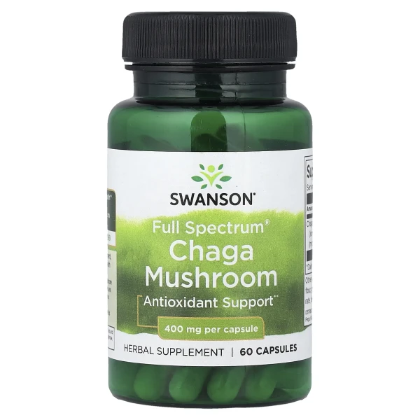 Гриб Чага полного спектра Swanson (Chaga Mushroom) 400 мг 60 капсул