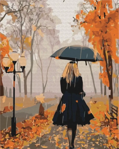 Картина за номерами Незнайомка восени  Brushme 40x50