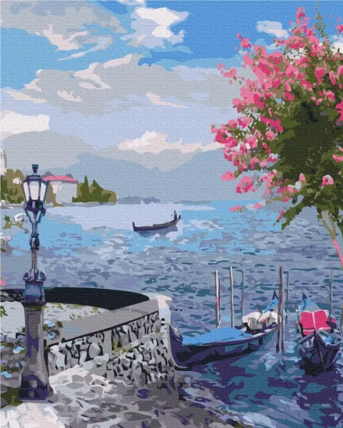 Преміум картина за номерами Старовинний сад біля моря 2 Brushme 40x50