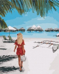 Преміум картина за номерами Лазурний берег Brushme 40x50