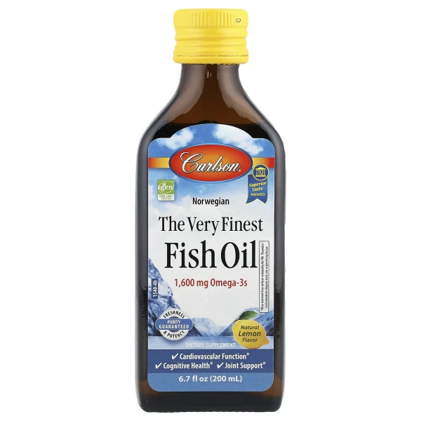 Риб'ячий жир норвезький зі смаком лимона Carlson (Fish Oil) 200 мл