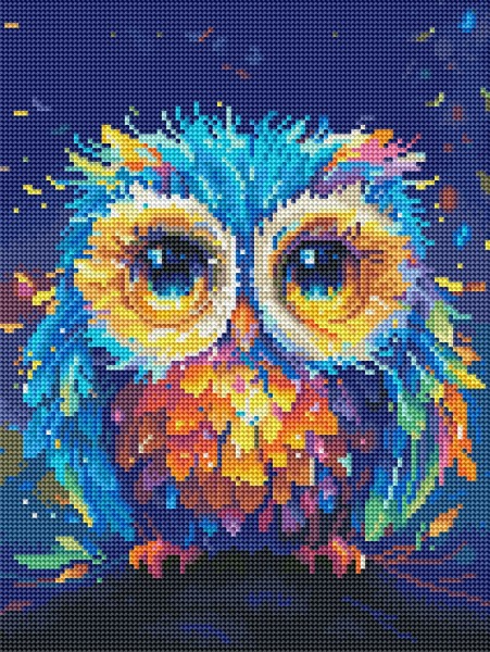 Алмазная мозаика Цветная сова 30 х 40 Brushme