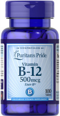 Вітамін В-12 Puritan's Pride (Vitamin B-12) 500 мкг 100 таблеток