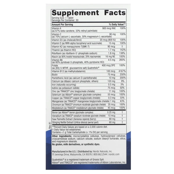 Nordic Naturals, мультивітаміни для чоловіків, один раз на день, 30 таблеток