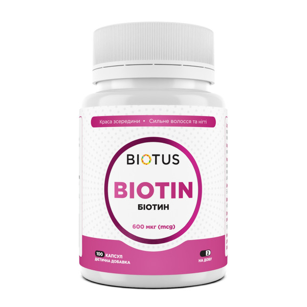 Біотин, Biotin, Biotus,600 мкг, 100 таблеток