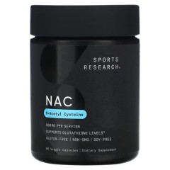 N-ацетил-цистеин 600 мг Sports Research (NAC N-Acetyl-Cysteine) 90 вегетарианских капсул