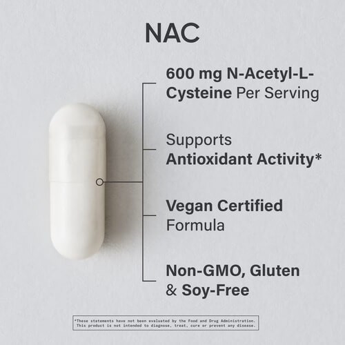N-ацетил-цистеин 600 мг Sports Research (NAC N-Acetyl-Cysteine) 90 вегетарианских капсул