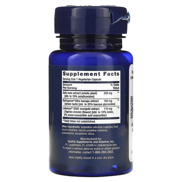 Life Extension, Quick Brain Nootropic, 30 вегетаріанських капсул
