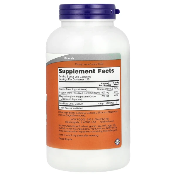 NOW Foods, Coral Calcium Plus, 250 рослинних капсул