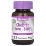 Залізо хелатне 18 мг Bluebonnet (Chelated Iron) 90 рослинних капсул