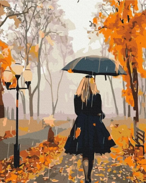 Картина за номерами Незнайомка восени  Brushme 48x60