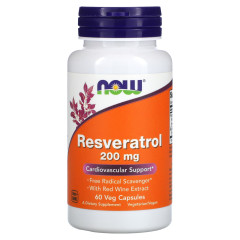 Натуральний ресвератрол Now Foods (Natural Resveratrol) 200 мг 60 капсул