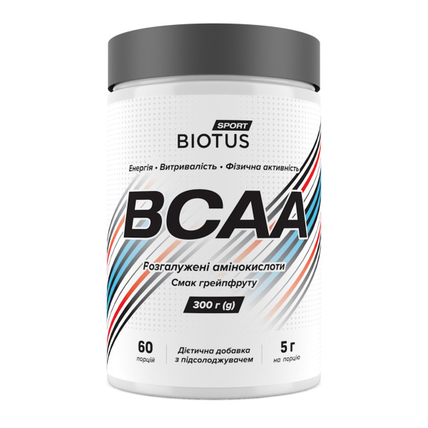 Амінокислоти BCAA Biotus зі смаком грейпфрута 300 г