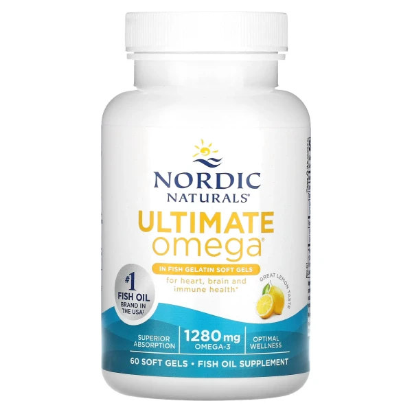Рыбий жир Омега-3 Nordic Naturals (Ultimate Omega-3) 1000 мг 60 капсул со вкусом лимона