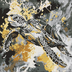 Алмазна мозаїка/вишивка Золота черепаха 40x40 Ideyka