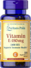 Вітамін Е Puritan's Pride (Vitamin E) 180 мг (400 МО) 100 гелевих капсул