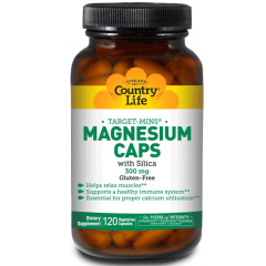 Магній, Magnesium, Country Life, 300 мг, 120 кап.