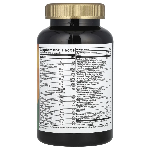 Nature's Way, Alive!, Комплексні мультивітаміни для дорослих із залізом Max3 Potency, 180 таблеток