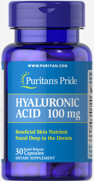 Гиалуроновая кислота, Hyaluronic Acid, Puritan's Pride, 100 мг, 30 капсул