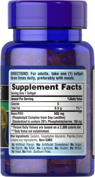 Фосфатидилсерин 100 мг Puritan's Pride (Neuro-PS Phosphatidylserine) 30 капсул