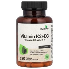 Вітамін К2 + D3 5000 МО/90 мкг Futurebiotics (Vitamin K2 + D3) 120 капсул