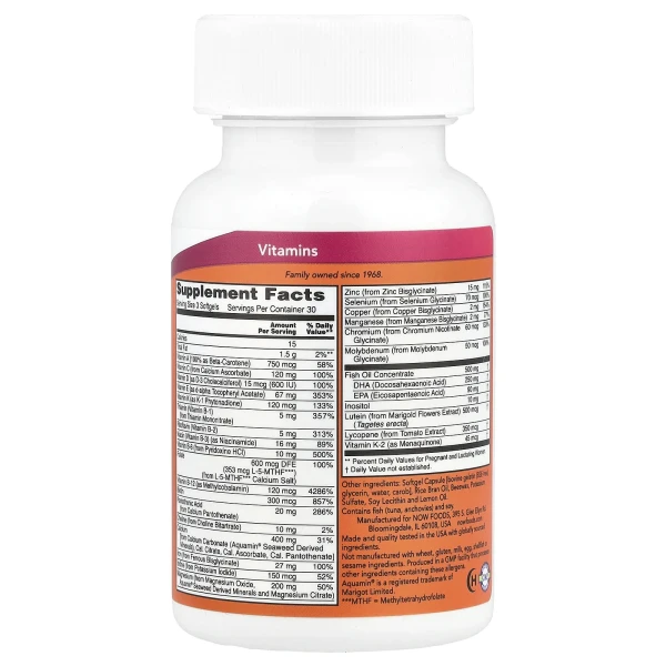 Пренатальний комплекс із ДГК NOW Foods (Prenatal DHA) 90 капсул