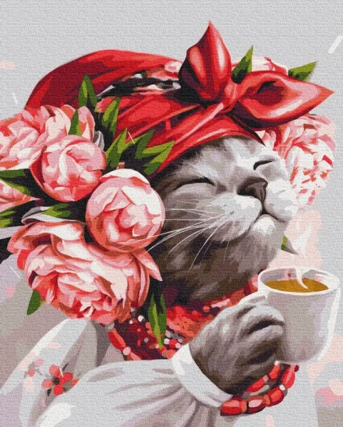 Преміум картина за номерами Киця господинька ©marysha_art Brushme 40x50