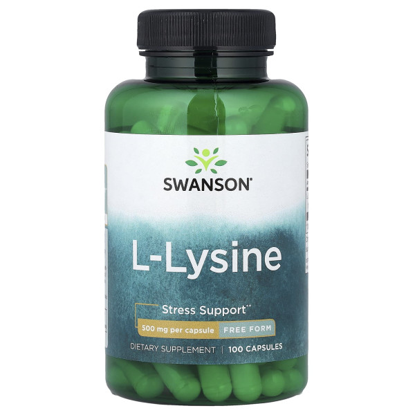 L-лізин Swanson (Free-Form L-Lysine) 500 мг 100 капсул